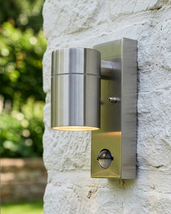 'Miskin' Stainless Steel Wall Light With PIR Sensor