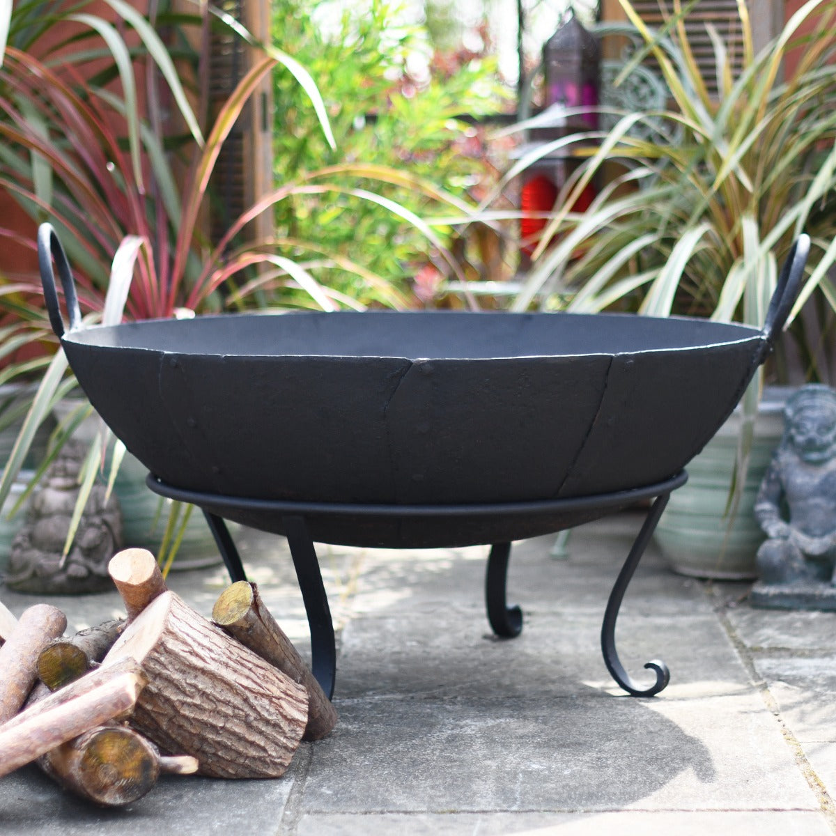 90cm Diameter Wrought Iron Kadai Fire Bowl