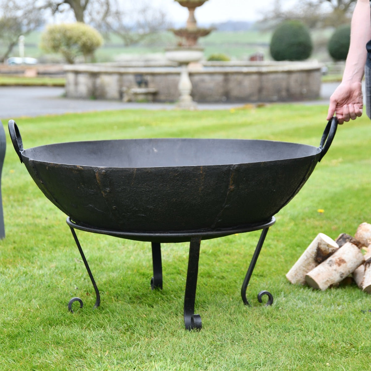 90cm Kadai Bowl with Male for Scale 