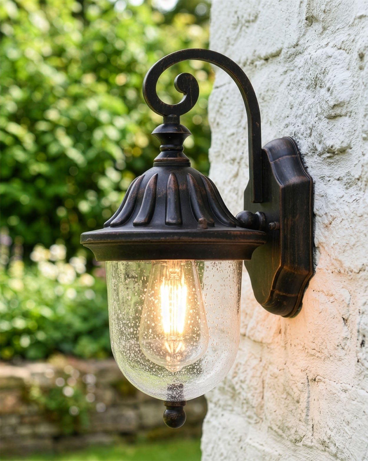 'Anderson' Copper Traditional Outdoor Top Fix Wall Light Digital Illustration