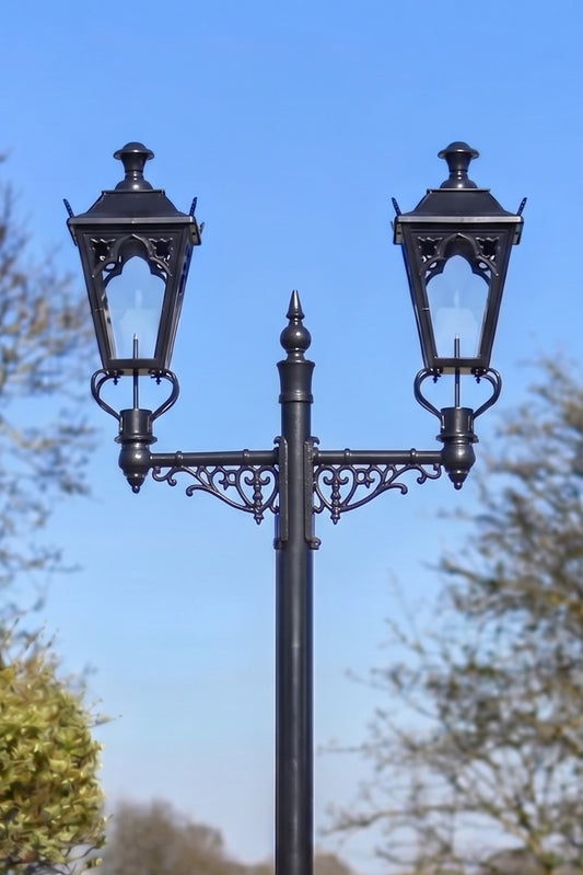 Close Up Of The Gothic Design Garden Lamp Post