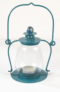 Electric Blue Garden Candle Lantern