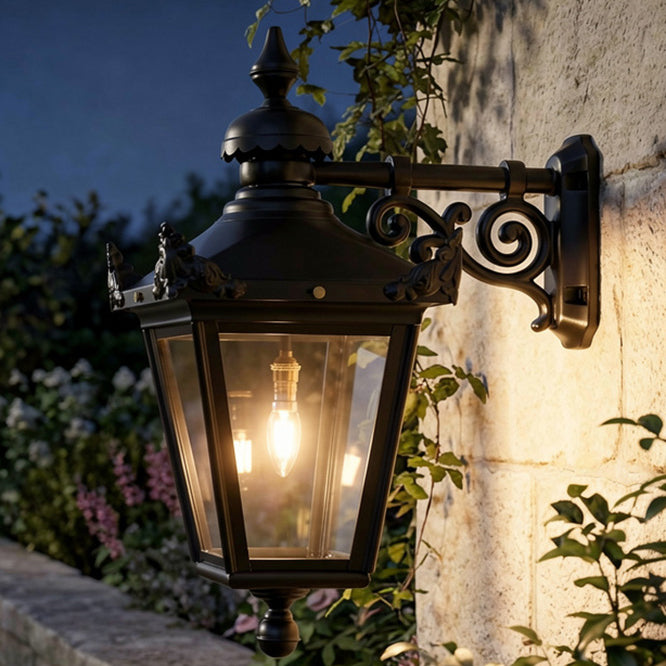 Digital Illustration Large Black Top Fix Victorian Wall Lantern