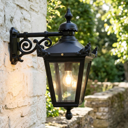 Large Black Top Fix Victorian Wall Lantern Digital Illustration