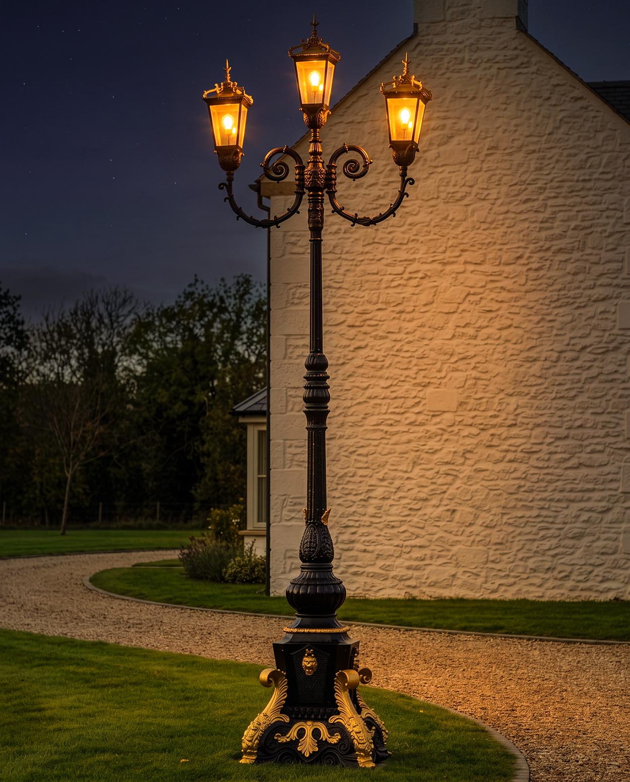 'Empress Eleanor' Lamp Post Digital Illustration At Night