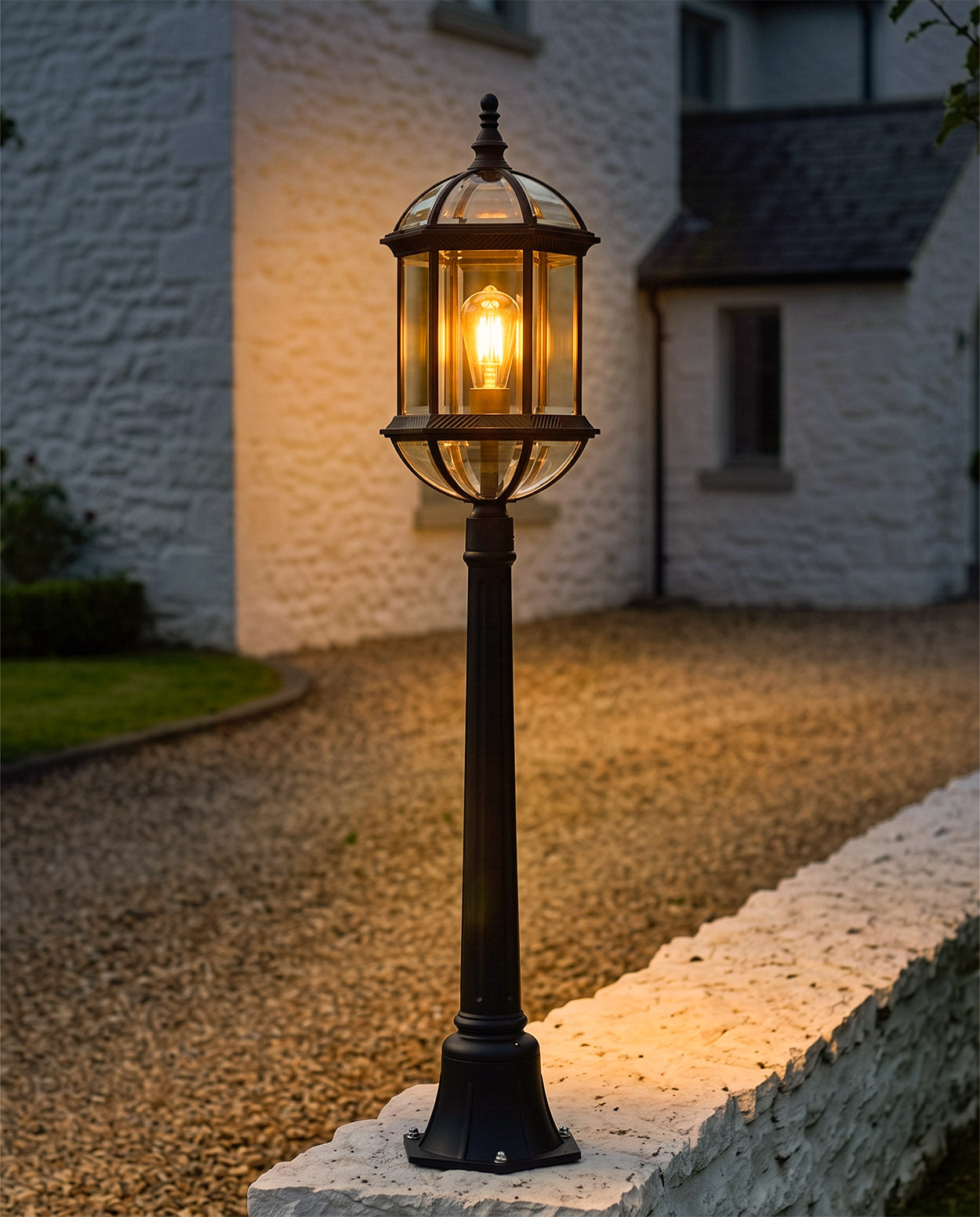 'Calcot' Vintage Bird Cage Pillar Light Digital Illustration At Night