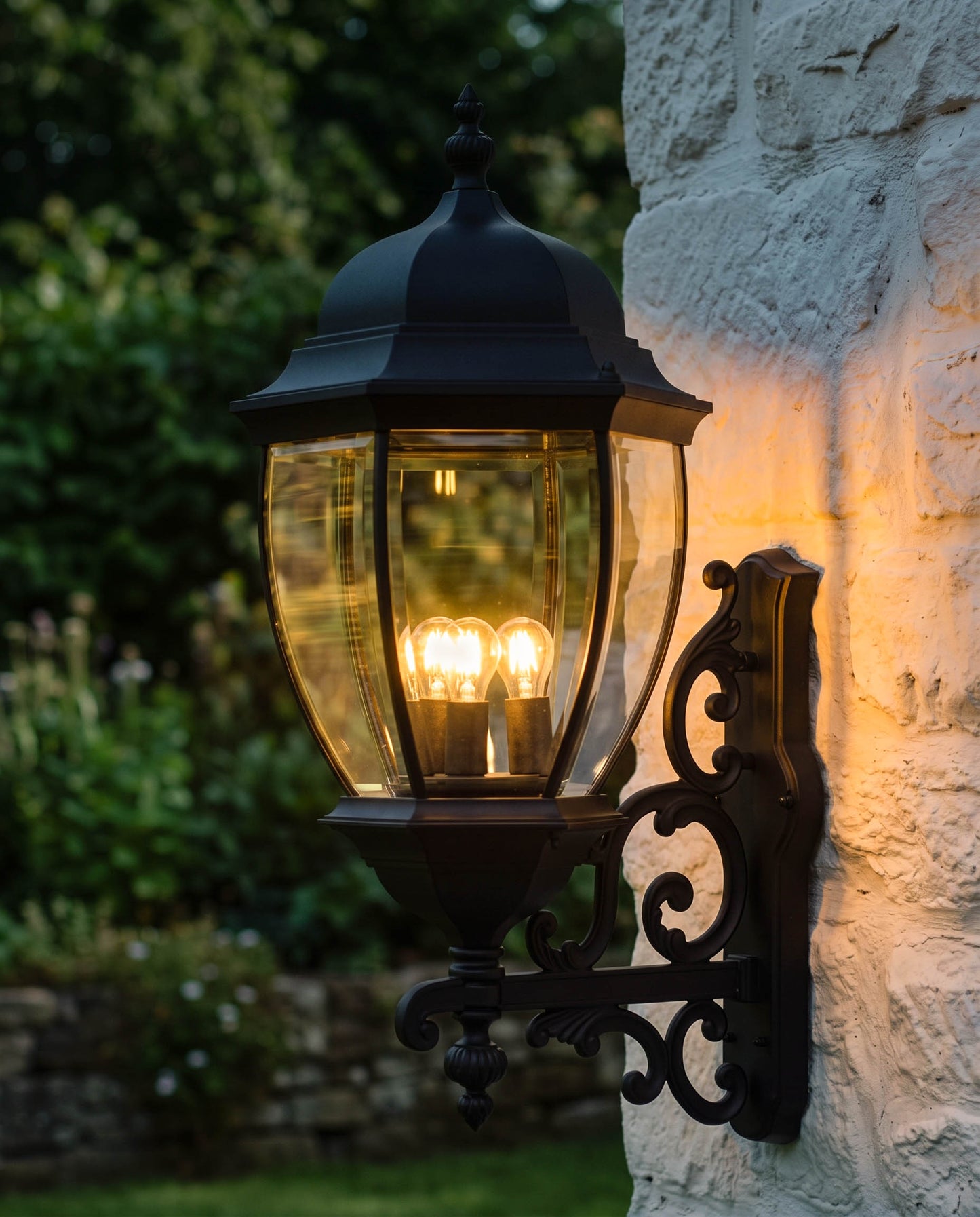 ORNATE VICTORIAN 'GIDEA' BOTTOM FIX WALL LANTERN Digital Illustration At Night