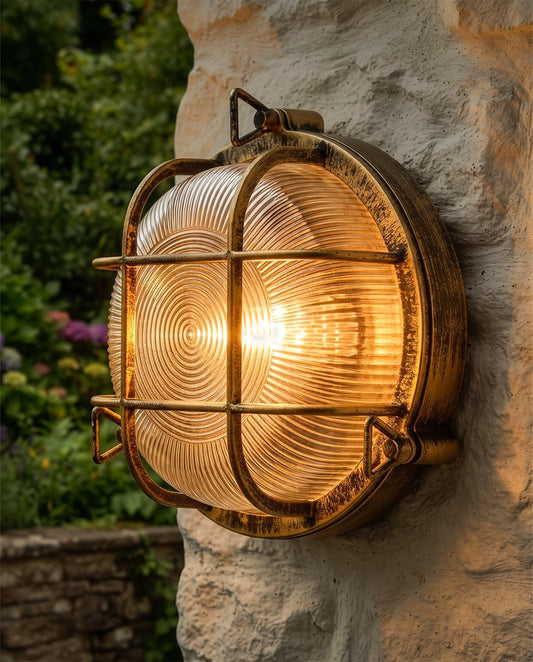 'Butley' Maritime Flush Fit Wall Lantern Digital Illustration At Night