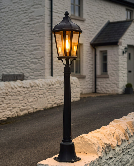 'Odell' Medium Pillar Light Digital Illustration At Night