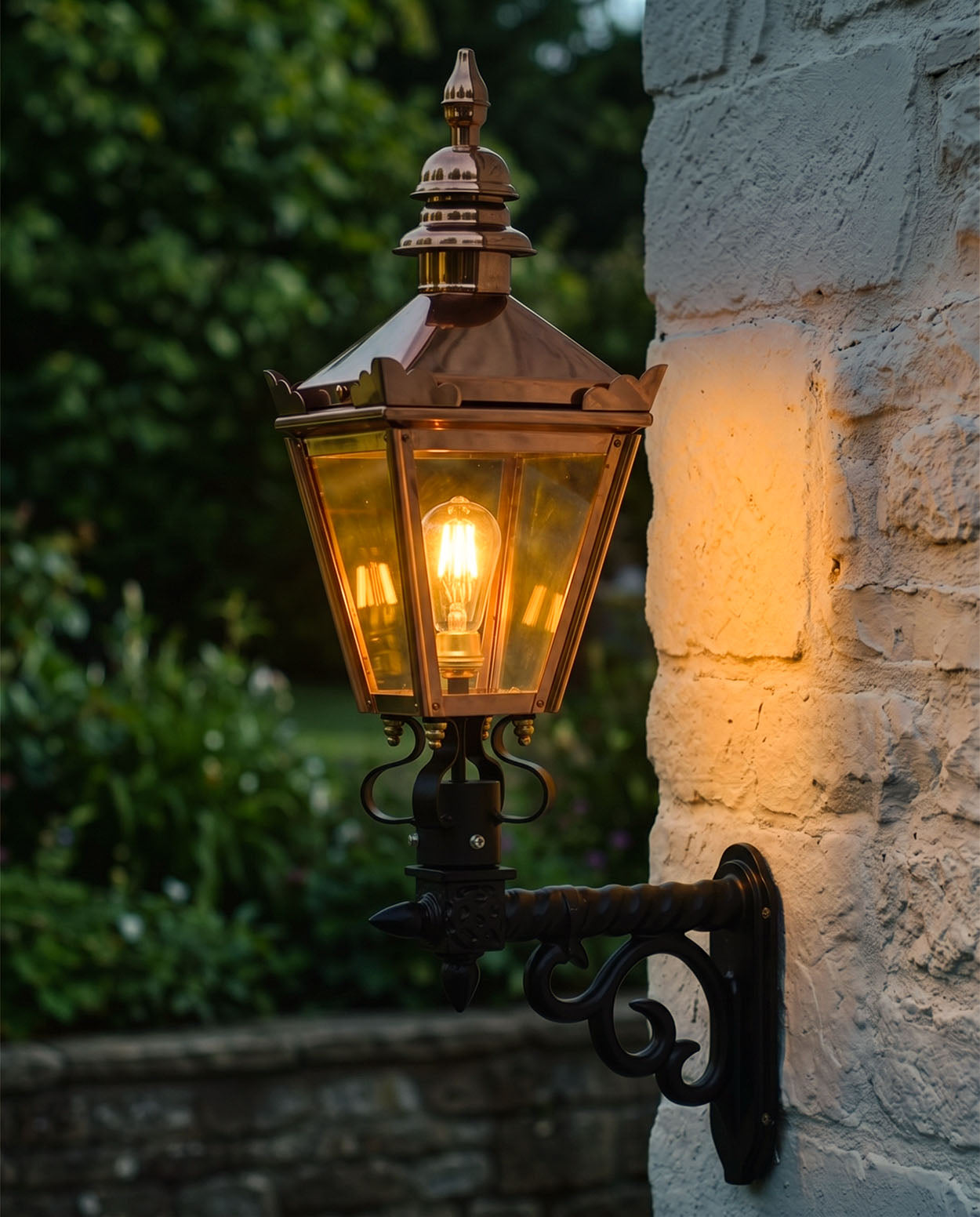 Copper 'Kensington' Wall Light with Upgraded Royale Bracket Digital Illustration At Night