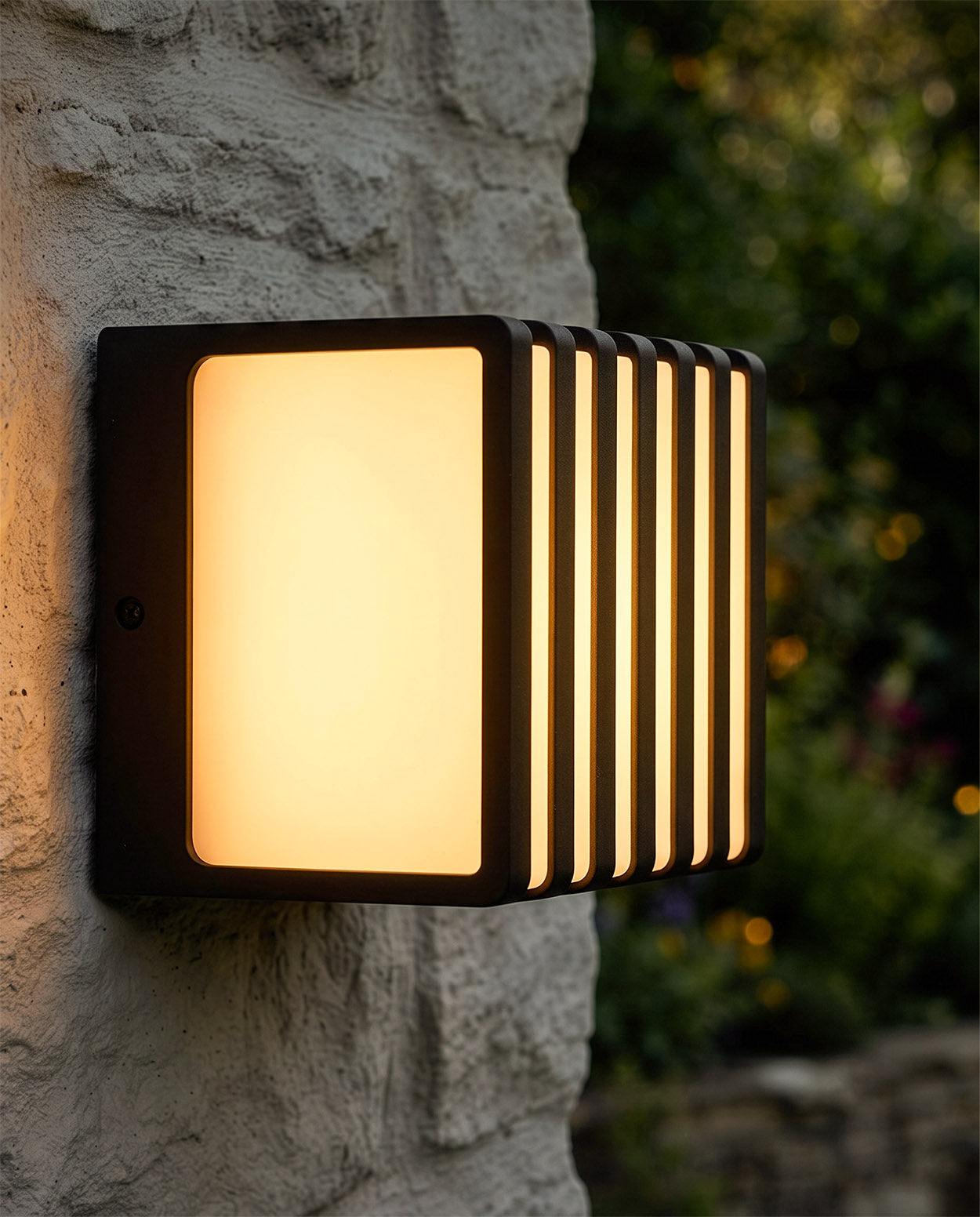 'Carnfield' Cube LED Wall Light Digital Illustration At Night