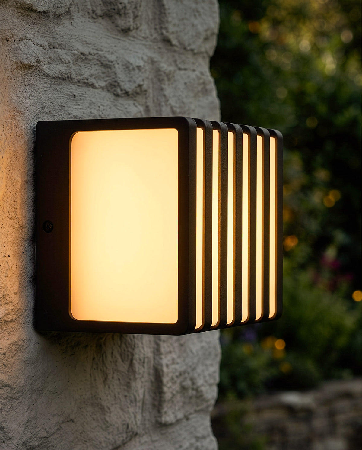 'Carnfield' Cube LED Wall Light Digital Illustration At Night