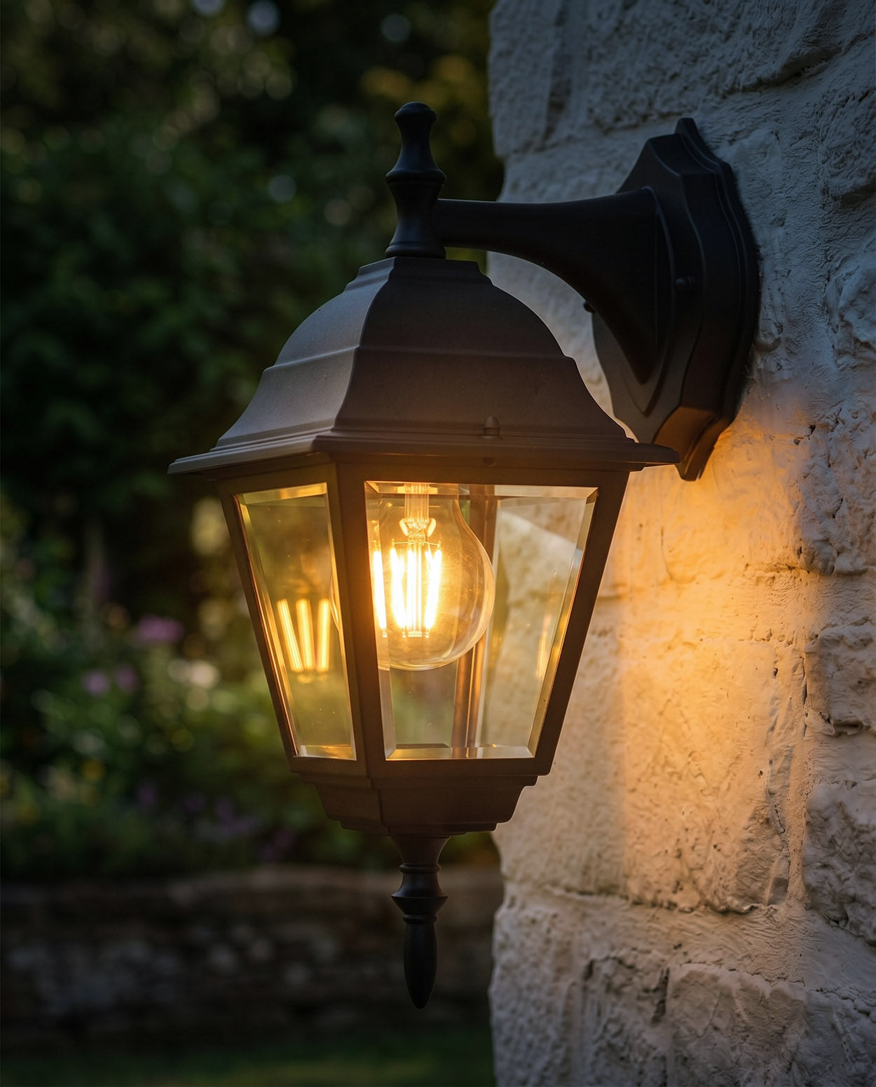 'PADDINGTON' TRADITIONAL OUTDOOR TOP FIX WALL LANTERN Digital Illustration At Night