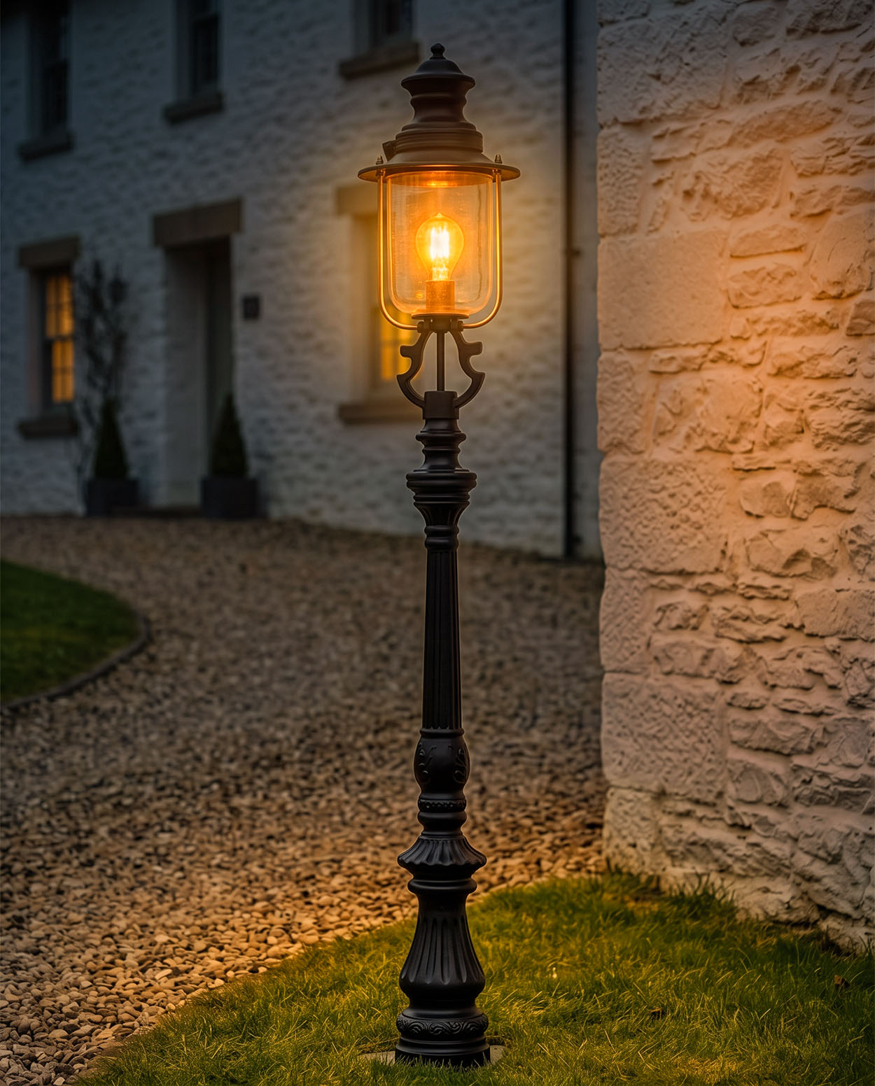Deluxe Miniature Belgravia Lamp Post Digital Illustration At Night 