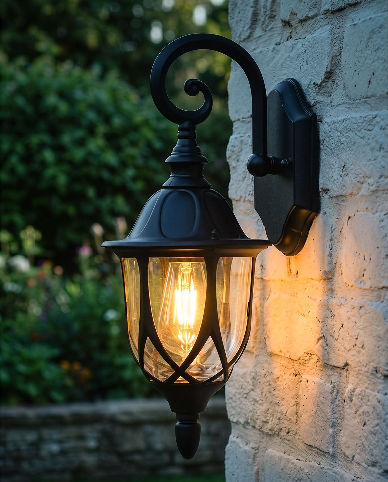 Moreton' Traditional Ornate Top Fix Wall Light Digital Illustration At Night