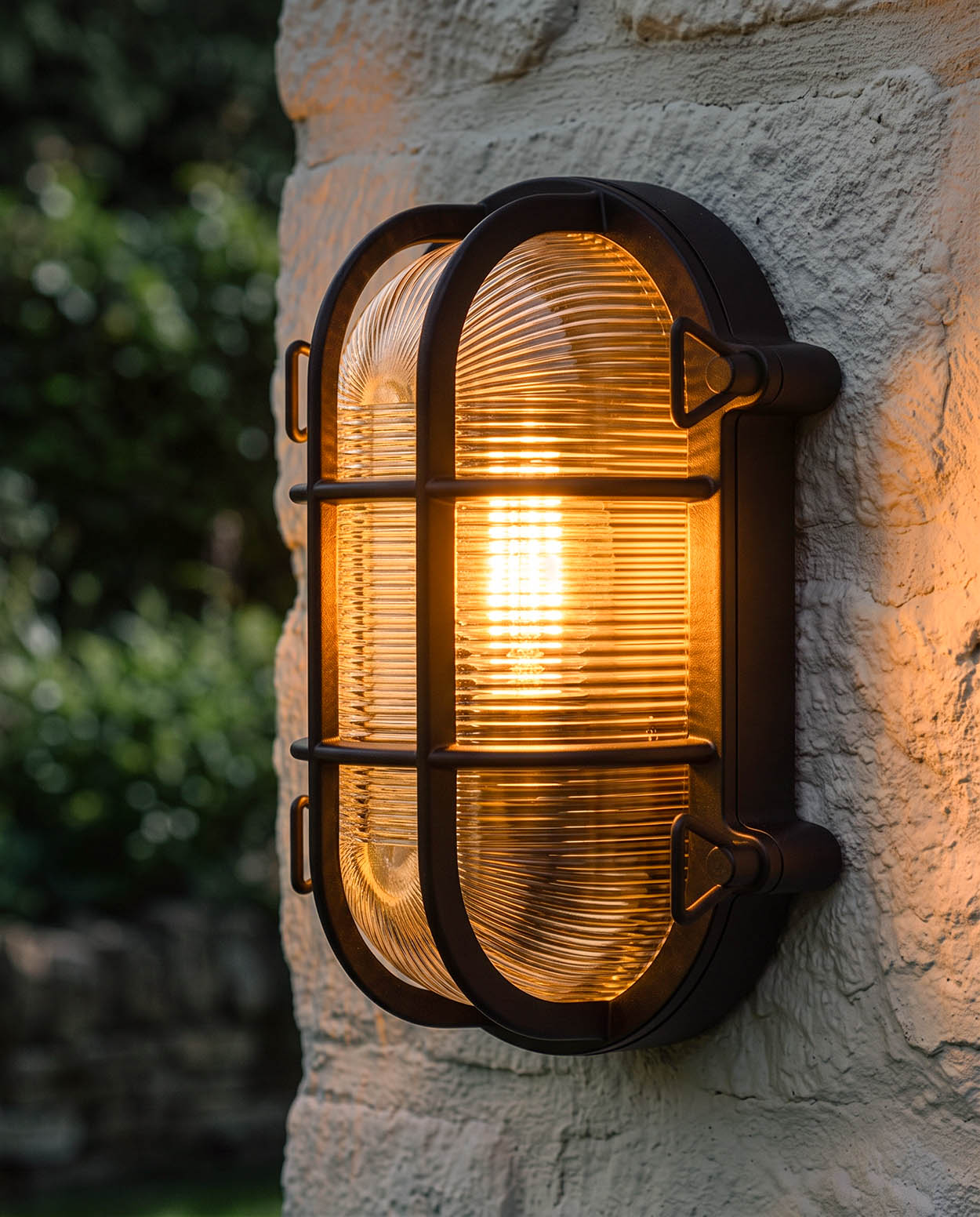 'Dunham' Small Black Maritime Wall Light Digital Illustration At Night