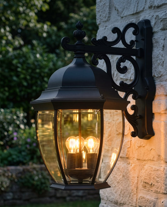 'Colworth' Large Victorian Wall Light Digital Illustration At Night