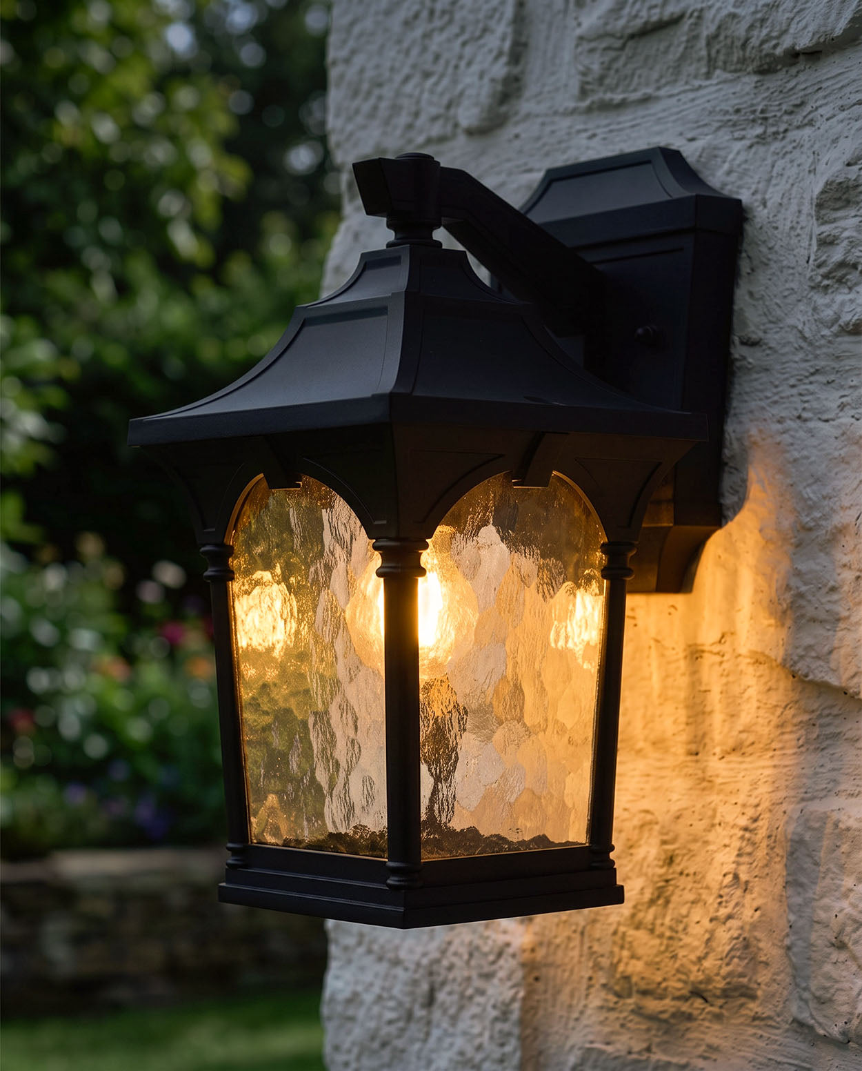 'Adara' Traditional Top Fix Wall Lantern Digital Illustration At Night