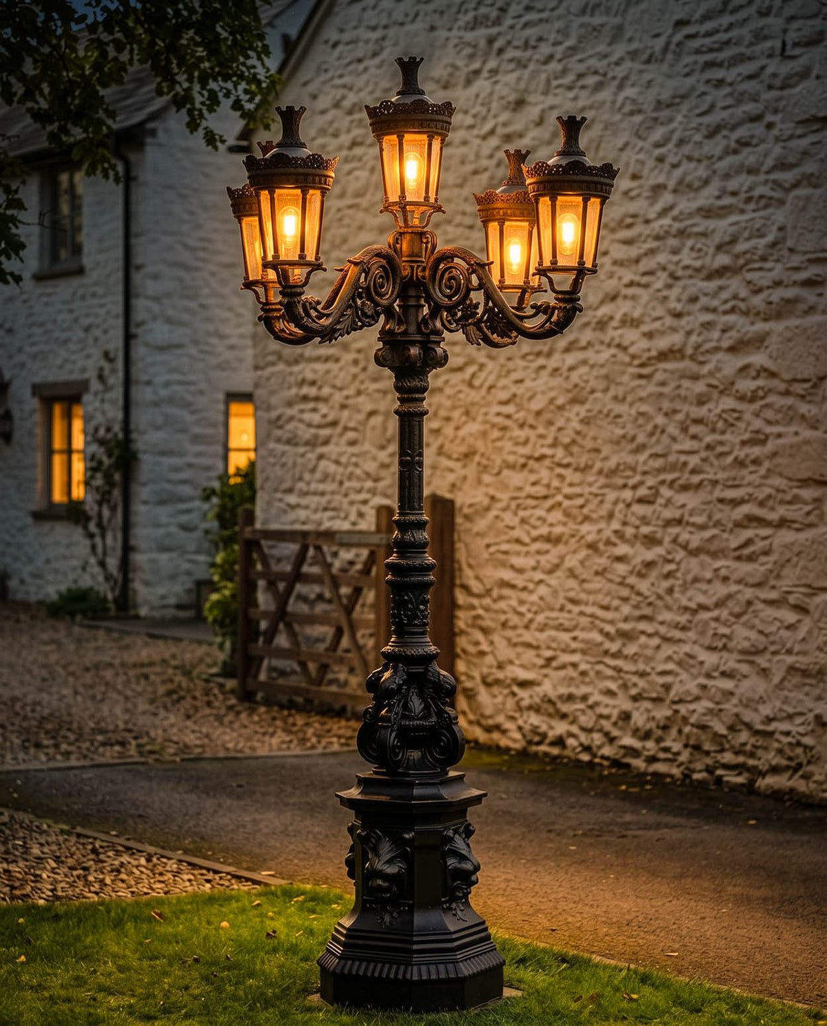 Ex-Display of 'The Emperor' Multi-Headed Lamp Post Digital Illustration At Night 