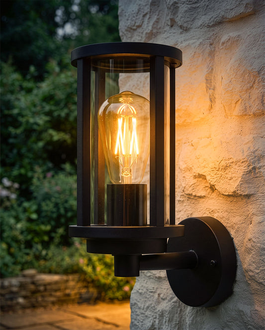 'Canwick' Black Contemporary Wall Light Digital Illustration At Night