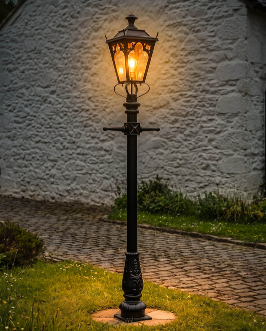2.7m Deluxe Dorchester Garden Lamp Post Digital Illustration At Night