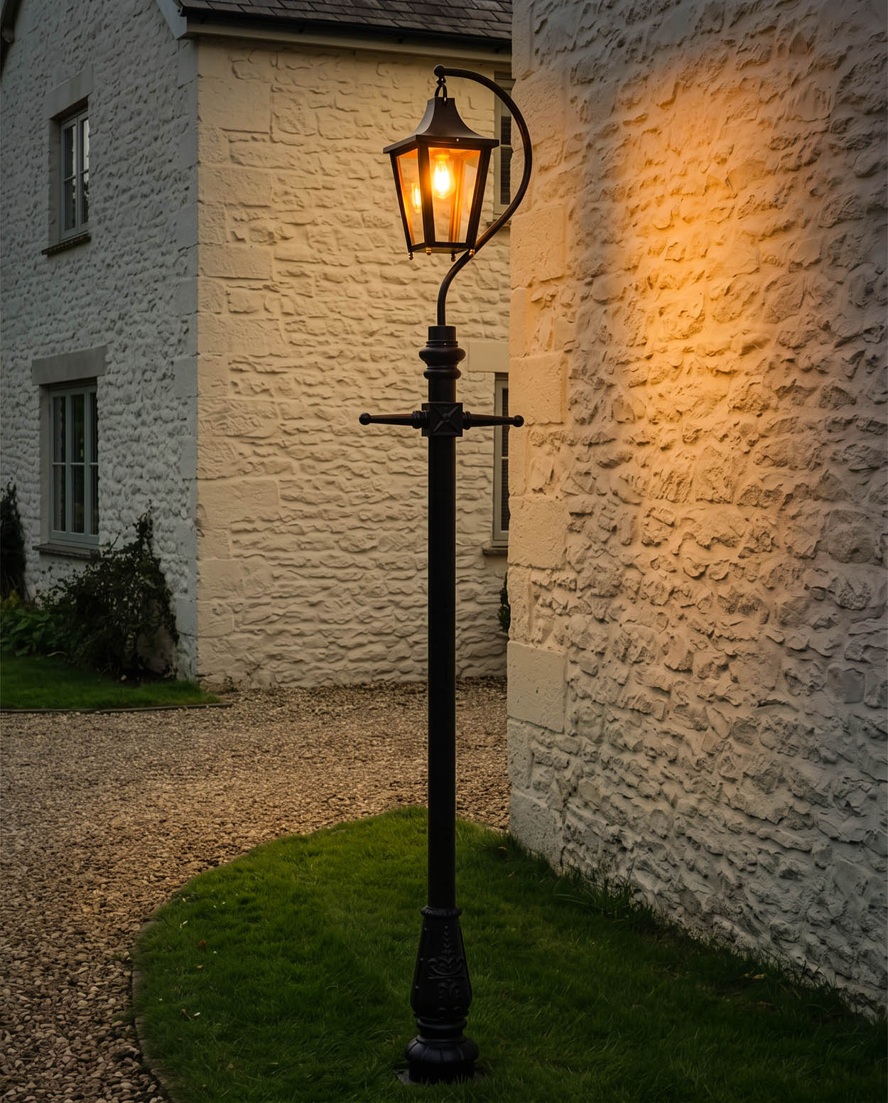 Swan Neck Lamp Post 2.93m Digital Illustration At Night 