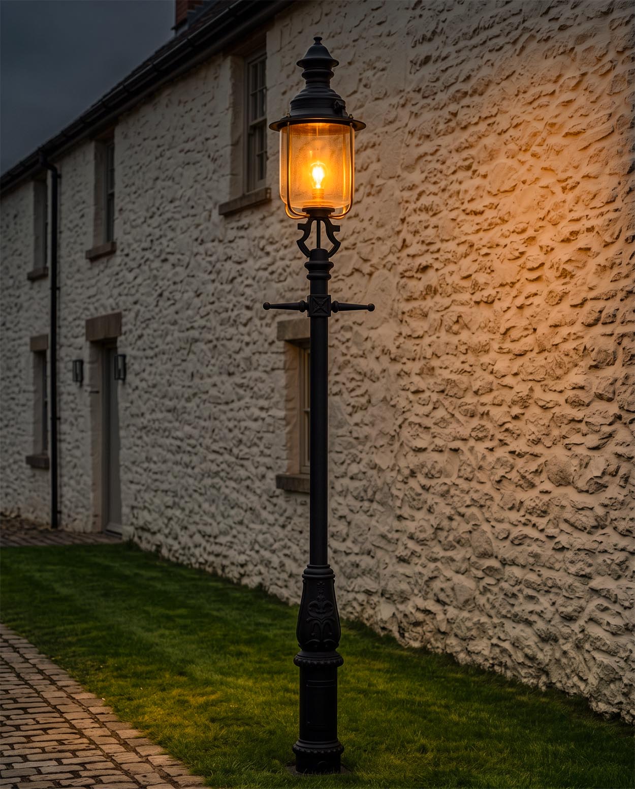 'Haremere' Belgravia High Mast Lamp Post Digital Illustration At Night 