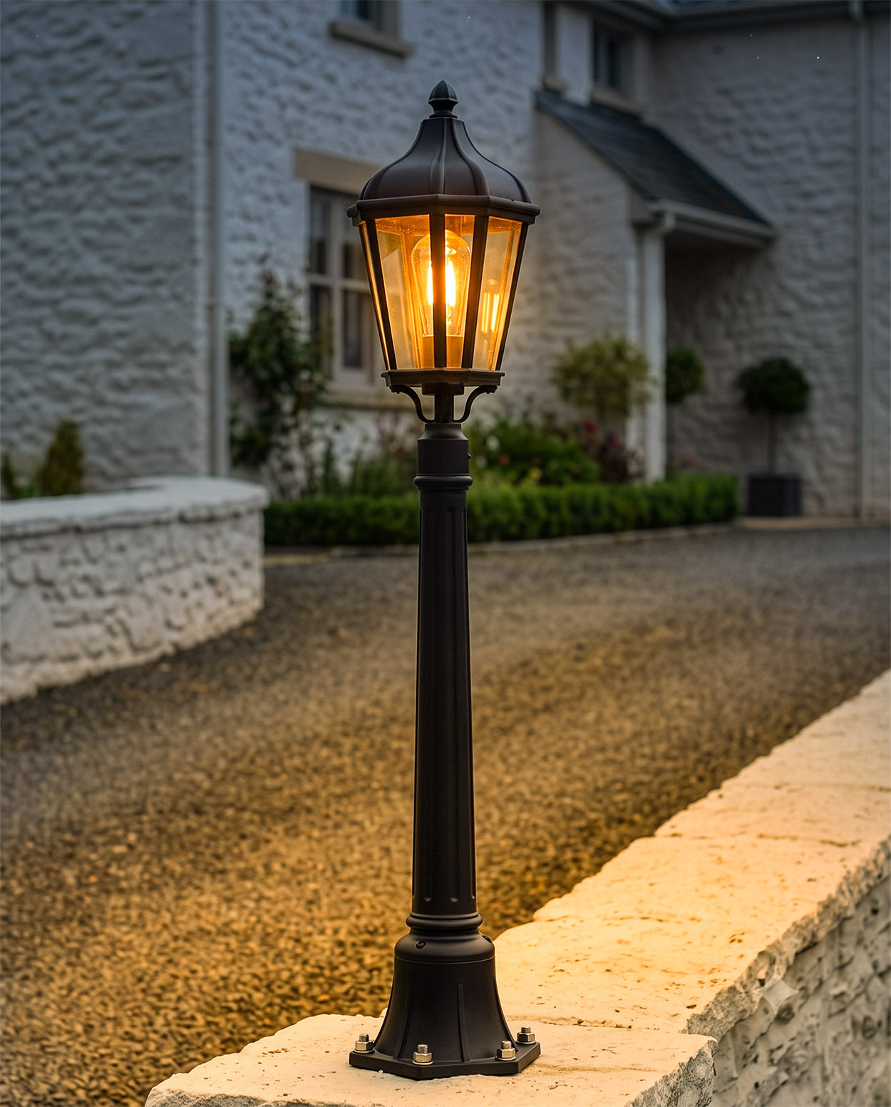 'Odell' Small Pillar Light Digital Illustration At Night 