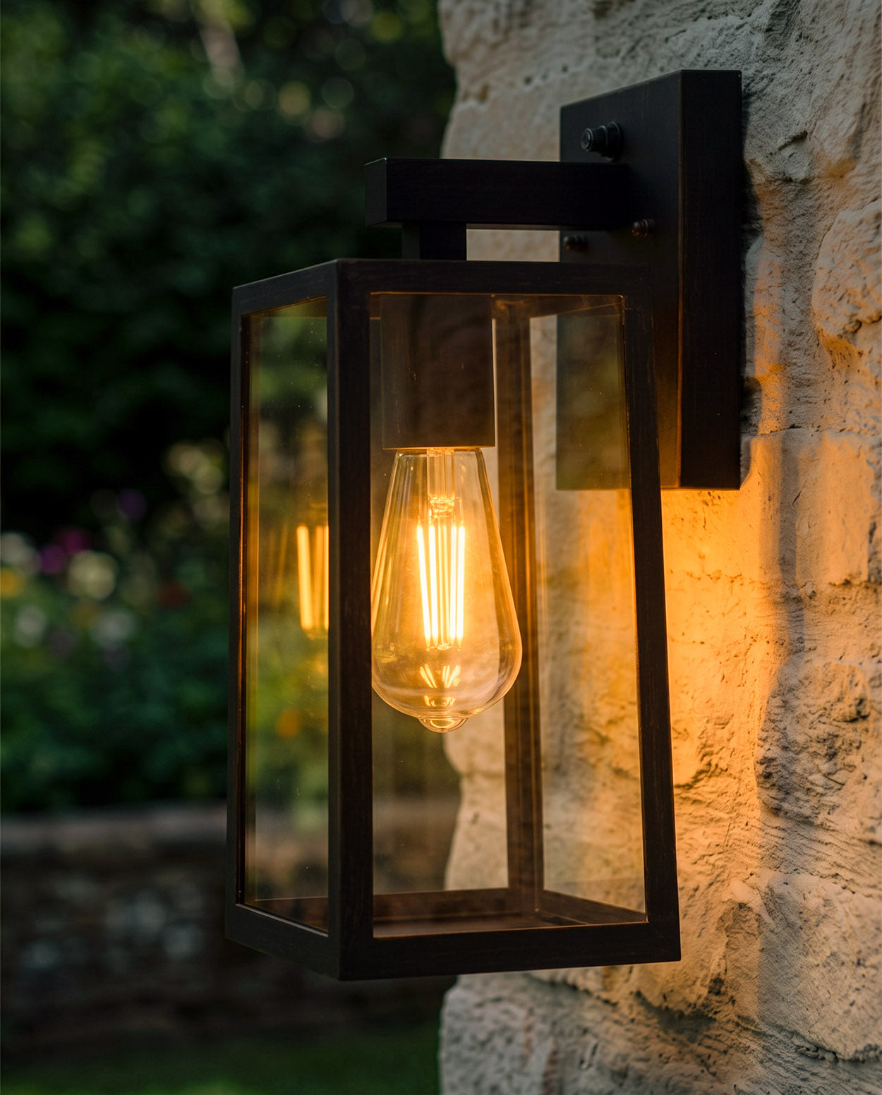 'Boîte' Copper Wall Light Digital Illustration At Night