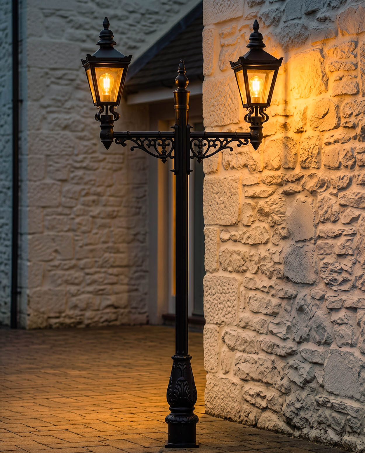 The 'Double Duke' Lamp Post Digital Illustration At Night