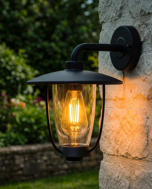 'Blakewell' Contemporary Wall Lantern Digital Illustration At Night