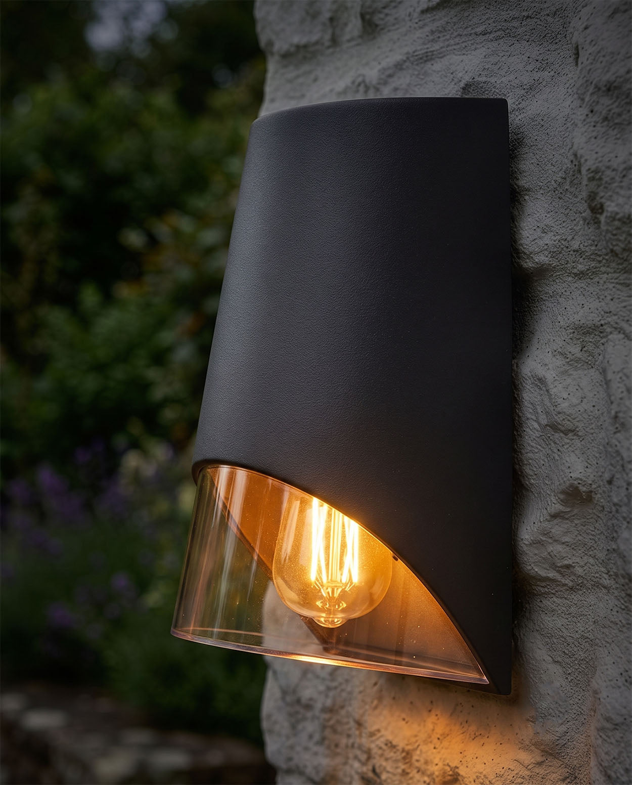 'Locko' Conical Down Wall Light Digitlal Illustration At Night
