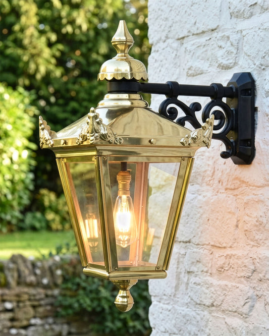 BRASS HANGING VICTORIAN WALL LANTERN Digital Illustration