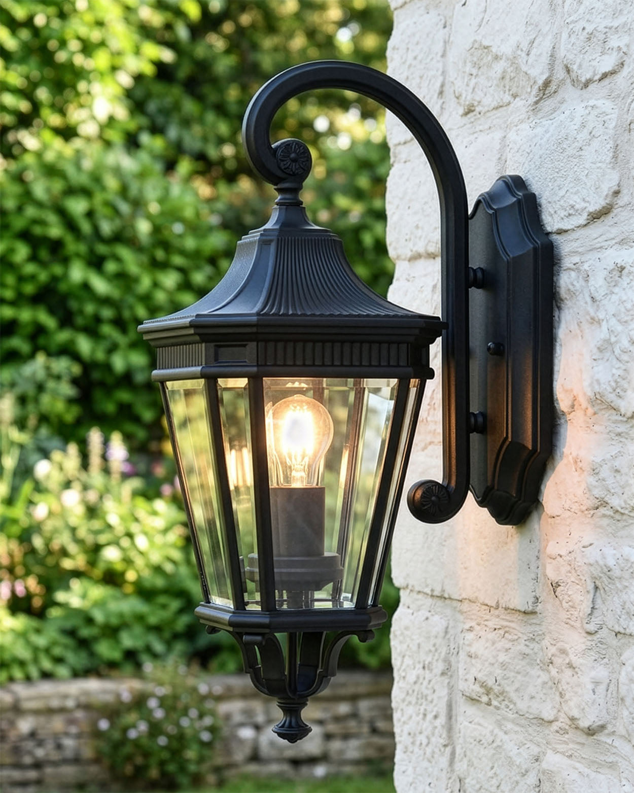 BLACK TRADITIONAL SUSPENDED WALL LANTERN Digital Illustration