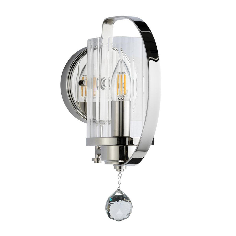 'Adcote' Polished Nickel Ornate Wall Light