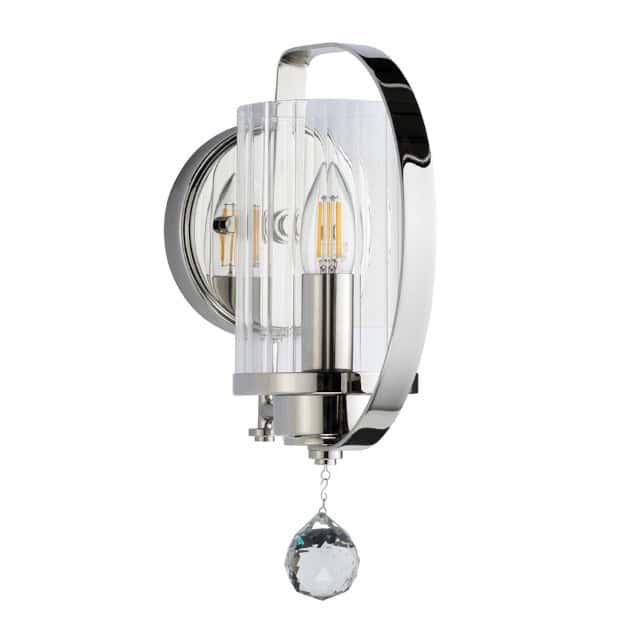 'Adcote' Polished Nickel Ornate Wall Light - thumbnail