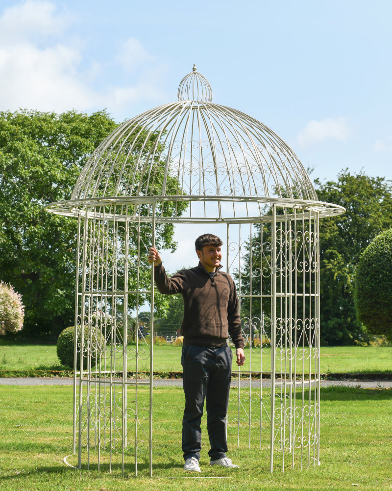 Life size scale of the scrolled cream gazebo