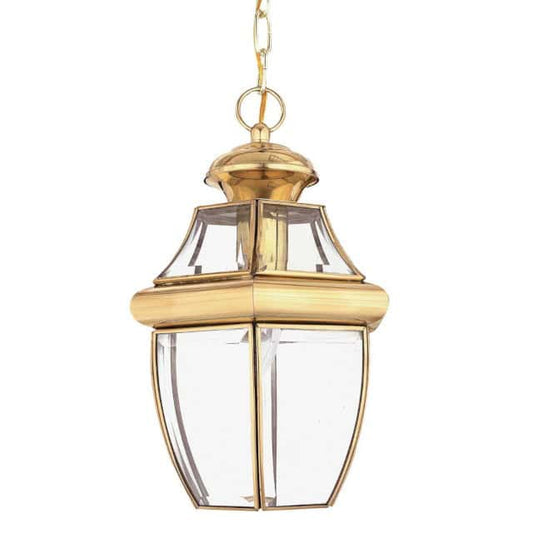 'Affeton' Medium Antique Brass Chain Hanging Lantern - thumbnail