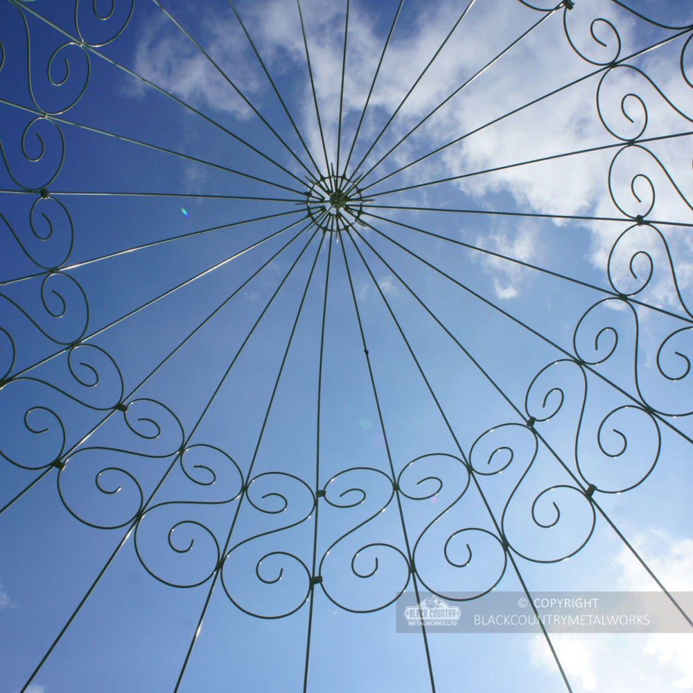 Close up of the scrolled roof 