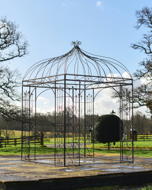 'Alvanley' Wrought Iron Black Gazebo 