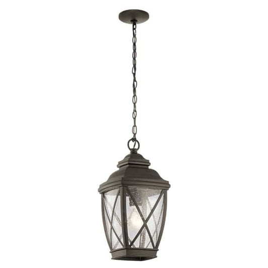 'Anlaby' Victorian Chain Hanging Lantern In Bronze - thumbnail