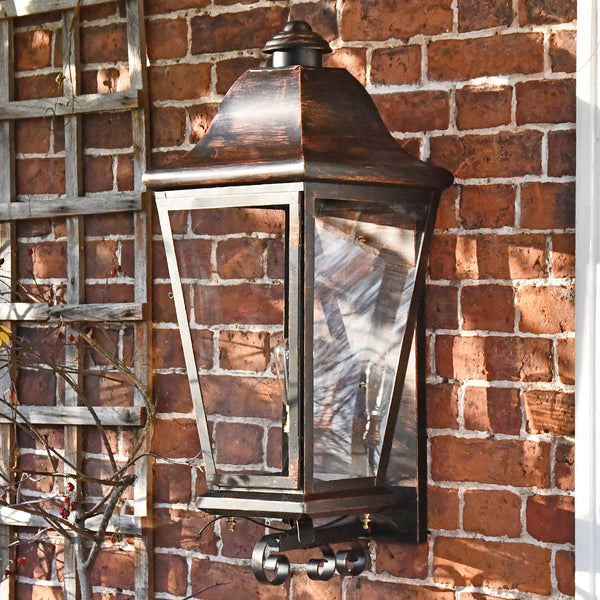 Antique Black and Gold Finish Extra Large Wall Lantern