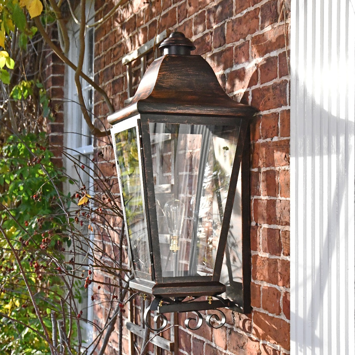 Antique Black and Gold Finish Extra Large Wall Lantern