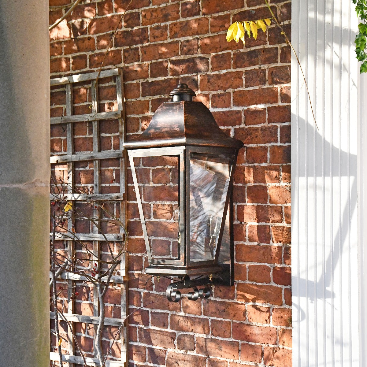 Antique Black and Gold Finish Extra Large Wall Lantern