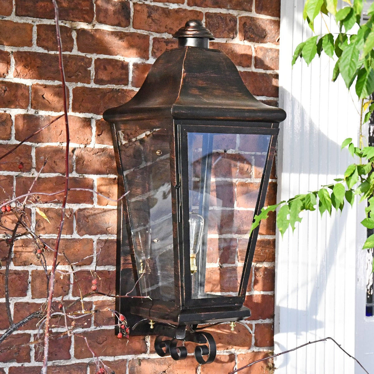 Antique Black and Gold Finish Extra Large Wall Lantern