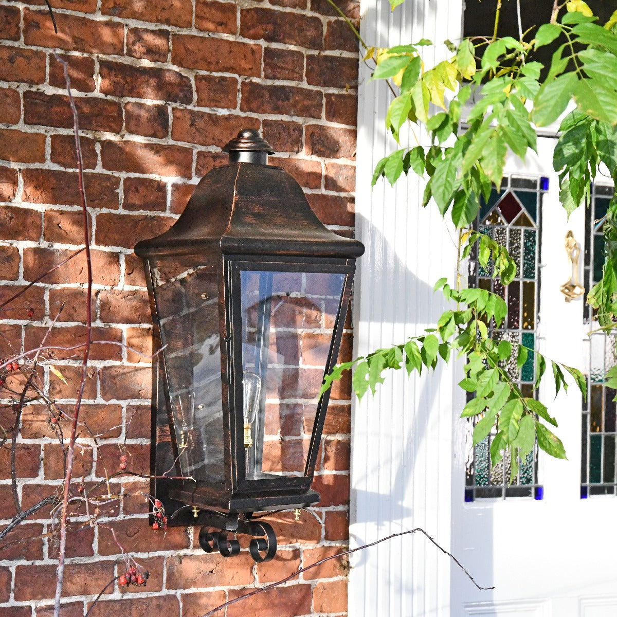 Antique Black and Gold Finish Extra Large Wall Lantern