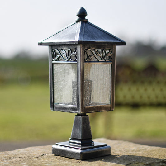 Antique Black and Silver Classic Pillar Light