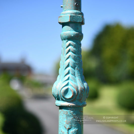 Antique Blue Decorative Lamp Post Column Made From Cast Iron