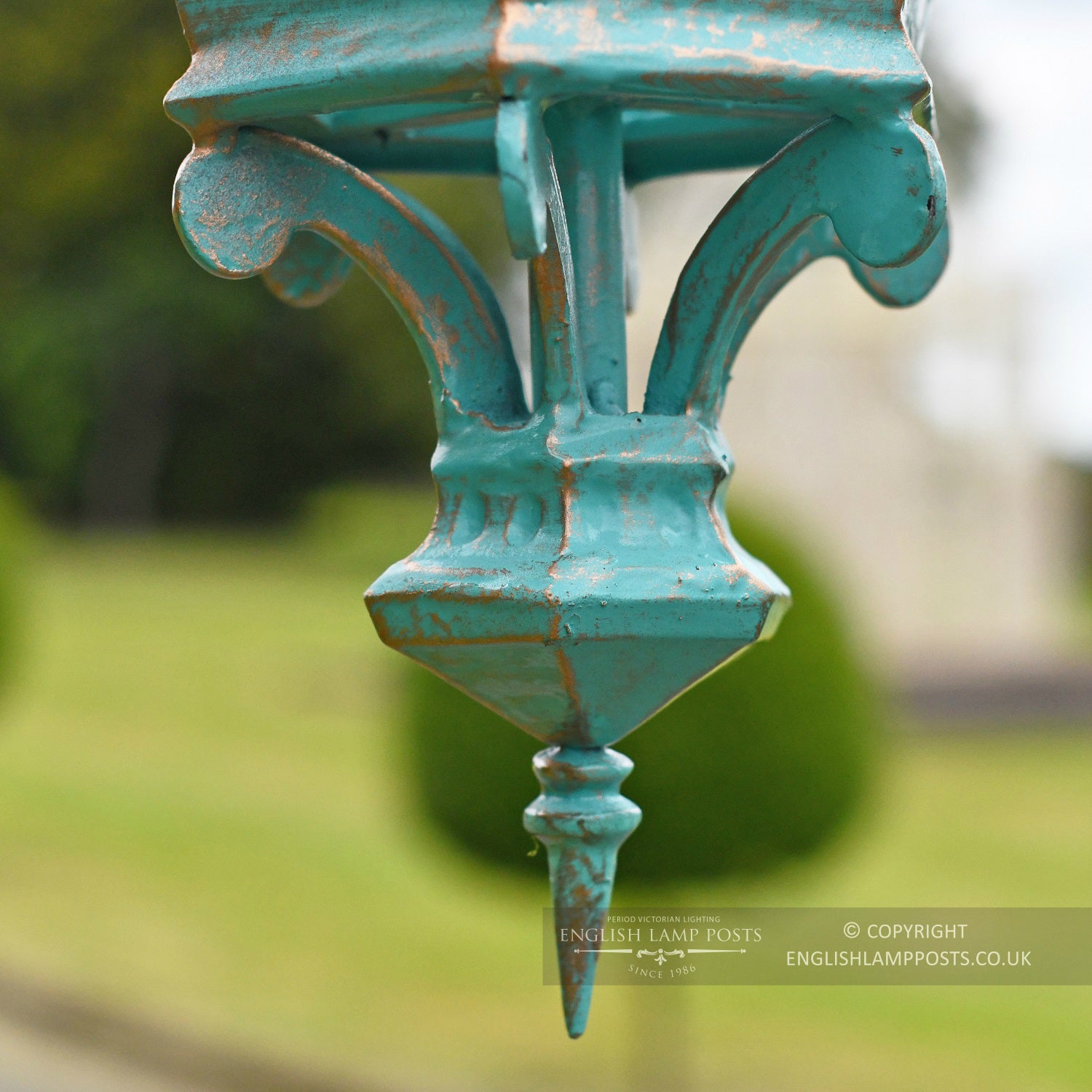 Antique Blue Decorative Lantern Finial