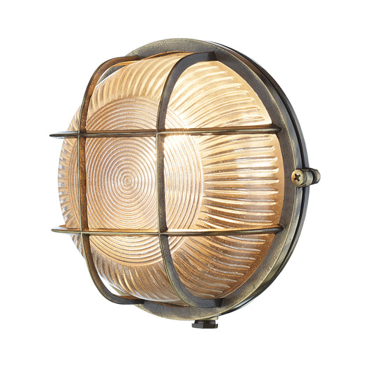 Solid Brass Round Bulkhead Style Ship Wall Light